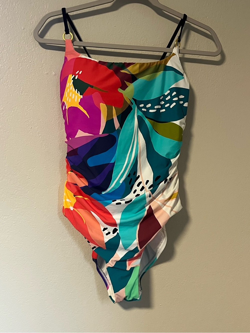 La Blanca Multicolor Abstract Print Adjustable Tie One-Piece Swimsuit-12